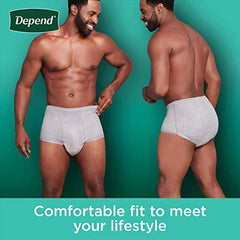 Depend Fresh Protection Adult Incontinence Underwear for Men (Formerly Depend Fit-Flex), Disposable, Maximum, Extra-Large, Grey, 26 Count