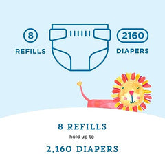 Mama Bear Diaper Pail Refills for Diaper Genie Pails, 270 Count (Pack of 8)