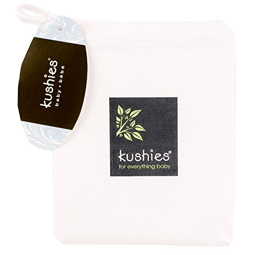 Kushies Baby Contour Change Pad Cover Ultra Soft 100% Organic Jersey, Made in Canada, White Solid