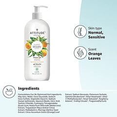 ATTITUDE Body Wash, EWG Verified, Plant- and Mineral-based Ingredients, Vegan and Cruelty-free Shower Soap, Orange Leaves, 946 ml