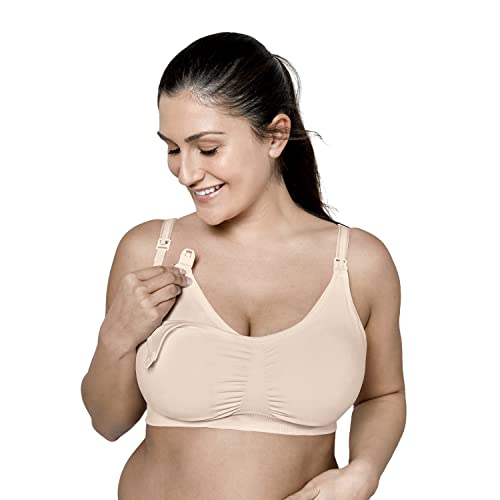 Medela 3 in 1 Nursing and Pumping Bra | Breathable, Lightweight for Ultimate Comfort When Feeding, Electric Pumping or in-Bra Pumping, Chai, X-Large