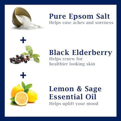 Dr Teal's Foaming Bath with Pure Epsom Salt Black Elderberry with Vitamin D & Essential Oils