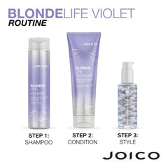 Joico Blonde Life Violet Purple Shampoo, Neutralizes Brassy Tones for Blonde Hair, Strengthen Dry Damaged Hair, with Rosehip Oil and Keratin