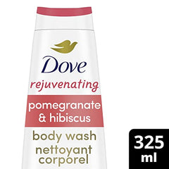 Dove Rejuvenating Body Wash for renewed, healthy-looking skin Pomegranate & Hibiscus gentle body cleanser nourishes and revives skin 325 ml