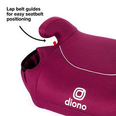 Diono Solana 2022, No Latch, Single Backless Booster Car Seat, Lightweight, Machine Washable Covers, Cup Holders, Pink