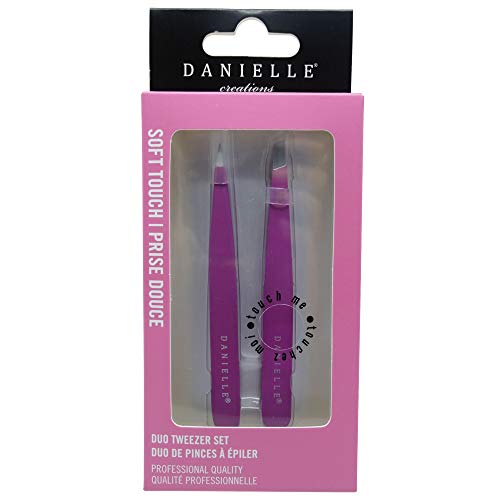 Danielle Soft Touch Stainless Steel Duo Tweezers Set