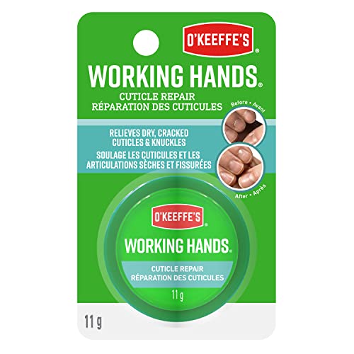 O'Keeffe's Working Hands Cuticle Repair, Instant Relief and Lasting Hydration, Nourishes and Protects, Non-Greasy Formula, 0.38oz/11g Jar, (Pack of 1), 107475