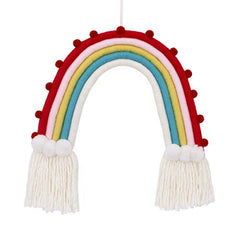 NoJo Rainbow Tapestry & White Yarn Wall Decor, Red, Pink, Yellow, Blue (7113019P)