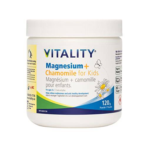 VITALITY Magnesium + Chamomile for Kids (Ages 3+) - Powder, 120 g (Pack of 1)