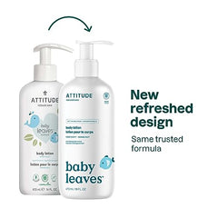 ATTITUDE Body Lotion for Baby, EWG Verified, Hypoallergenic, Plant- and Mineral-Based Ingredients, Vegan and Cruelty-free, Almond Milk, 473 ml