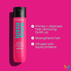 Matrix Instacure Anti-Breakage Shampoo, Repairs, Balances & Strengthens Hair, Reduces & Prevents Breakage & Frizz, For Dry, Damaged & Brittle Hair, 300ml (Packaging May Vary)