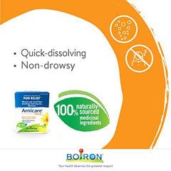 Boiron Arnicare Tablets, 60 Tablets, Homeopathic Medicine for Muscle and Joint Pain Relief, Swelling from injuries, Bruise & Brusing, from Natural Sourced Plants Including Arnica Montana