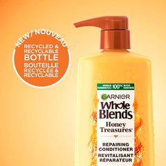 Garnier Repairing Conditioner, With Acacia Honey and Beeswax, Repairs Split Ends and Breakage, Nourishes Hair, Strengthens and Protects, For Damaged Hair, Paraben-Free, Whole Blends Honey Treasures, 1180ml