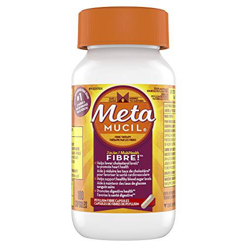 Metamucil 3 in 1 MultiHealth Fibre! Fiber Supplement Capsules, 100 Count