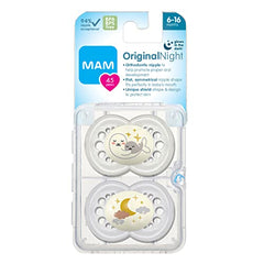 MAM Night Pacifiers (2 Pack, 1 Sterilizing Pacifier Case), MAM Pacifiers 6+ Months, Best Pacifier for Breastfed Babies, Glow in the Dark Pacifier, Baby Unisex Pacifiers