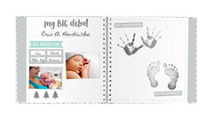 Pearhead Herringbone Baby Memory Book with Included Baby Belly Stickers