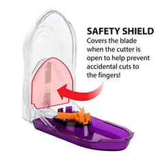 Ezy Dose Pill Cutter with Safety Shield, Safely Cut Pills and Vitamins, Pill Splitter, Purple