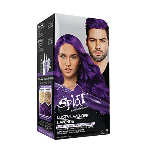 SPLAT Purple Hair Dye - Semi Permanent Hair Colour Lasts Up to 30 Washes - Lusty Lavender Hair Dye 1 Count (Pack of 1)