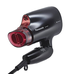 Panasonic Compact Travel Hair Dryer With Nanoe Technology and Quick-Dry Nozzle - Ehna27k, Black & Pink Travel Size, 550 Grams