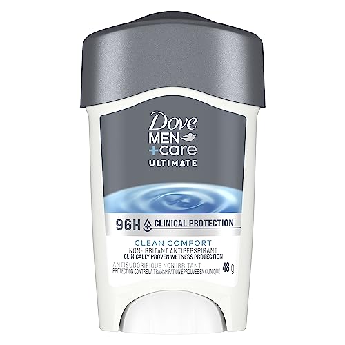 Dove Men+Care 96h Clinical Protection Antiperspirant Deodorant Stick with 1/4 Moisturizers and Vitamin E Clean Comfort Scent 48 g