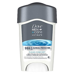 Dove Men+Care 96h Clinical Protection Antiperspirant Deodorant Stick with 1/4 Moisturizers and Vitamin E Clean Comfort Scent 48 g