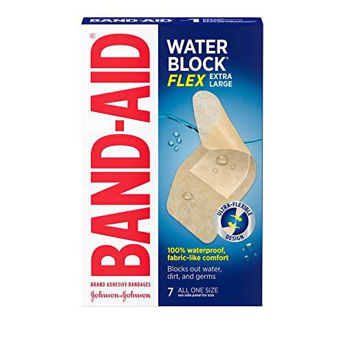 Band-Aid Brand Water Block Flex Adhesive Bandage - Self Adhesive Wound Care Skin Dressing - Extra Large, 7 Count