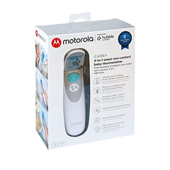 Motorola MBP75SN Care+ Non-Contact Smart Forehead & Liquid Baby Thermometer - Digital Handheld Clinical Device for Kids & Adults - Touchless Quick & Accurate Temperature Reader - Large LCD Display