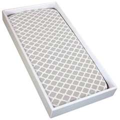 Kushies Changing Pad Cover for 1" pad, 100% breathable cotton, Made in Canada, Grey Lattice