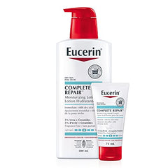 EUCERIN Complete Repair Moisturizing Lotion and Hand Cream DUO PACK for Dry to Very Dry Skin | Face & Body Lotion, 500mL + Hand Cream, 75mL | 5% Urea Cream | Ceramide Cream | Dry Skin Cream | Fragrance-free | Non-Greasy | Recommended by Dermatologists