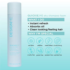 DESIGNME QUICKIE.ME Dry Shampoo Spray | Oil Absorbing | Root Lifting Shampoo for Dark Tone, 339mL