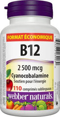 Vitamin B12, Cyanocobalamin, 2500 mcg Cherry Value Size