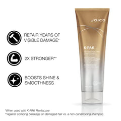 Joico K-PAK Daily Reconstructing Conditioner, Heat Protectant, Moisturizing Cleansing, Repair Damaged Hair, with Keratin and Primrose Oil