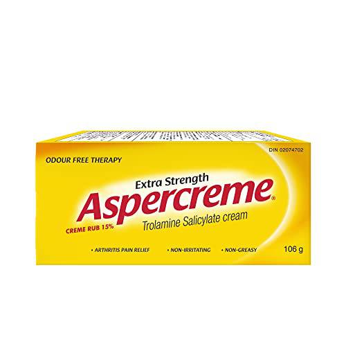 Aspercreme Extra Strength, 106 g, Arthritis Pain Relief, Odour Free Therapy, Easy Open, No Irritation or Burning, Non-Greasy for Pain Associated With Backache & Muscle Strain