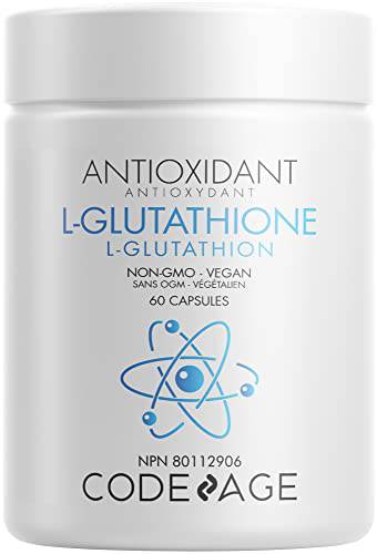 Codeage Liposomal Glutathione 500mg - Antioxidant Complex - Setria Reduced L-Glutathione Supplement - Vegan, Non-GMO - 60 Capsules