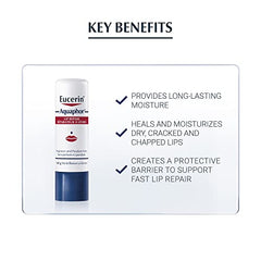 EUCERIN AQUAPHOR Lip Balm Repair Stick DUO PACK for Dry, Chapped and Cracked Lips, 2x4.8g | Aquaphor Lip Repair | Non-Comedogenic Lip Balm | Fragrance-free Lip Balm | Recommended by Dermatologists