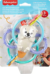 Fisher-Price Baby Rattle and BPA-Free Teething Toy with Flexible Rings for Newborns, Twist & Teethe Otter