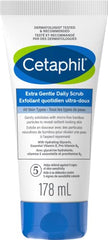 Cetaphil Extra Gentle Daily Scrub With Micro-fine Bamboo Particles and Vitamin e, Gently Exfoliates, Non-Irritating, Paraben-Free, For Sensitive Skin, 178ml