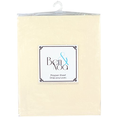 Ben & Noa Pack N Play Playard Sheet, Breathable Jersey Cotton, Made in Canada, Bone