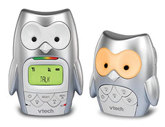 VTech Owl DECT 6.0 Digital Audio Baby Monitor with Night Light, 1 Parent Unit, Silver & White, DM225