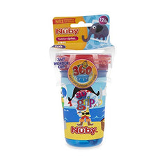 Nuby 360 Degree Easy Sip 3D Grip Wonder Cup with Printed Silicone Sleeve, Pirate, 10 Oz