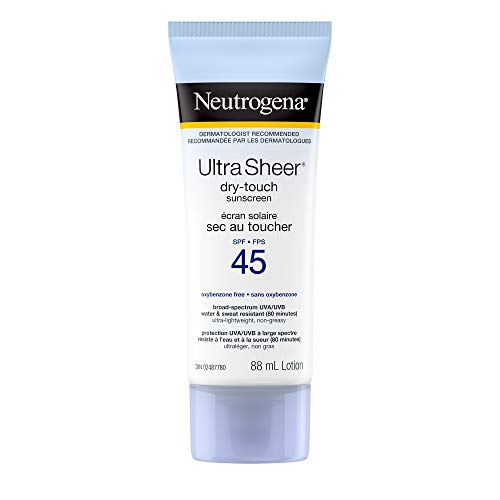 Neutrogena Sunscreen Lightweight dry-touch, Non-Comedogenic, Water & Sweat Resistant, SPF 45, 88mL Lotion