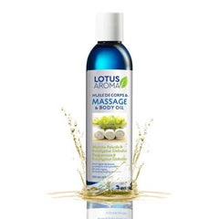 Lotus Aroma Peppermint & Eucalyptus Globulus Massage Oil - Premium Quality Natural Formula Massage Lotion for All Skin Types - 120 mL