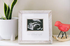 Pearhead Love at First Sight Rustic Sonogram Photo Frame, Baby Ultrasound Keepsake Picture Frame, Gender-Neutral Nursery Décor, 4" x 3" Photo Insert, Distressed Wood