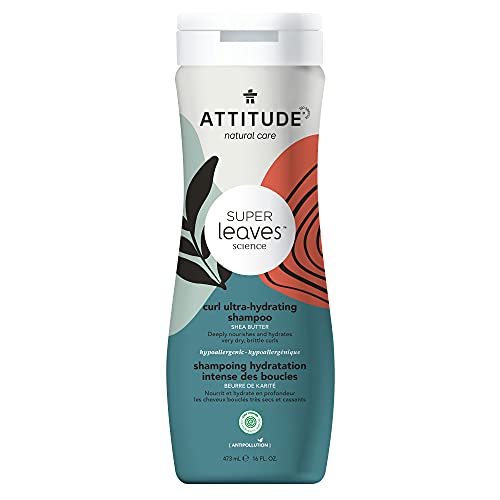 ATTITUDE Curl Ultra-Hydrating Shampoo for Coily and Curly Hair, EWG Verified, Plant- and Mineral-Based Ingredients, Vegan and Cruelty-free, Shea Butter, 473 ml