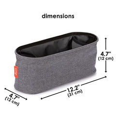 Diono Buggy Buddy Universal Stroller Organizer With Cup Holders, Secure Attachment, Zippered Pockets, Safe & Secure, Gray