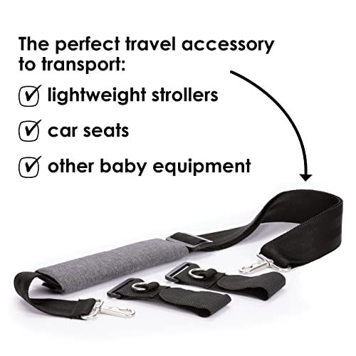 Diono Universal Car Seat and Stroller Carrying Strap, Adjustable Padded Strap, Made from Durable High Strength Material, Gray