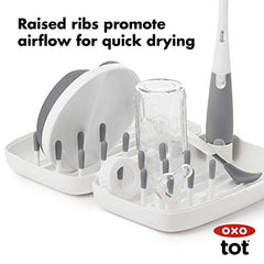 Oxo Tot Travel Size Drying Rack with Bottle Brush - Gray