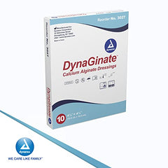 Dynarex Dynaginate Calcium Alginate Dressing, 10 Count/4.25 x 4.25 Inch