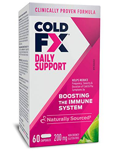 COLD-FX Daily Support, support your immune system with North American Ginseng Extract, Helps Reduce Frequency, Severity and Duration of Cold and Flu Symptoms, Daily Immune System Booster, 60 Capsules