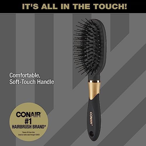 Conair Velvet Touch Hair Brush, Cushion, Mid-Size- Colors May Vary